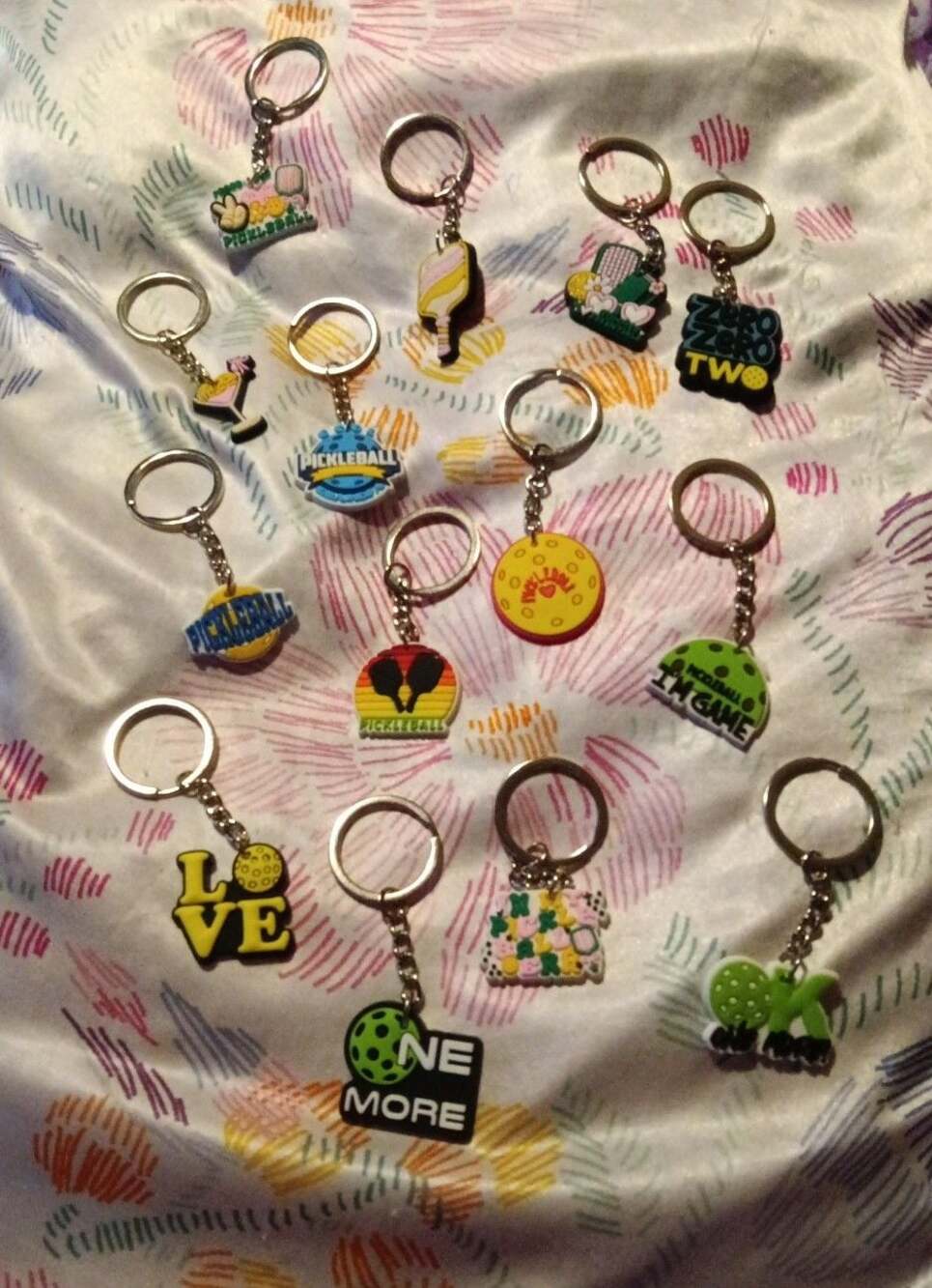 Bundle of 14 Pickleball Keychains! Super cute!